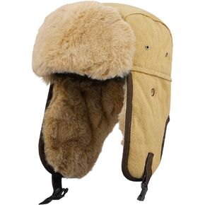 CLAPE Aviator Trooper Hat Winter Cozy Plush Ushanka Russian Hats Windproof Earflap Eskimo Hat Warm Cold Proof Skiing Hats