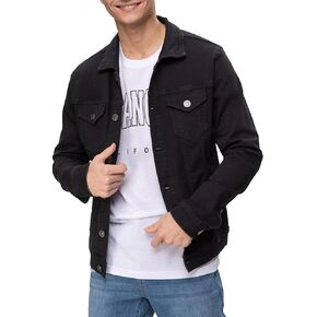FASHIONSPARK Men’s Rugged Wear Button Down Denim Jacket Fashion, Classic Long Sleeve Jean Jacket