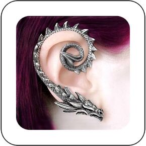 Allereyae Vintage Dragon Ear Cuff Wrap Earrings Flying Dragon Ear Climber Earrings Ancient Dragon Cartilage Ear Clip Earrings Gold Dragon Wrap Around Earrings Jewelry for Women and Girls (Gold)