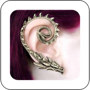 Allereyae Vintage Dragon Ear Cuff Wrap Earrings Flying Dragon Ear Climber Earrings Ancient Dragon Cartilage Ear Clip Earrings Gold Dragon Wrap Around Earrings Jewelry for Women and Girls (Gold)