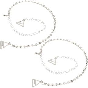 BESTOYARD Adjustable Bra Shoulder Straps with Metal Hook Crystal Rhinstone Bra Underwear Straps Single Row Bra Replacement Strap Girdles Women Favors