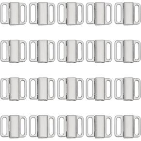 CHGCRAFT 20Sets Metal Bra Strap Hooks Bathing Suit Replacement Clasps Alloy Bikini Clips for Bra Clasp Replacement Part Lingerie Front Closure, Platinum, 15.5x13.5x3.5mm