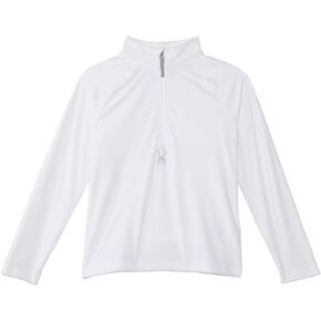 Spyder Girl's Shimmer Bug 1/2 Zip Top (Big Kids) White XL (18 Big Kid)