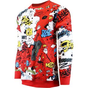 SCREENSHOTBRAND Mens Urban Hip Hop Premium Fleece - Pullover Active Urbanwear Street Fashion Crew Neck Sweatshirt
