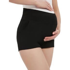 WHIMFINITY Maternity Shorts for Women Loose Fit Pregnancy Workout Yoga Lounge Pajama Solid Short Pant with Pockets
