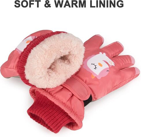 Kids Snow Gloves Girls Boys Winter Gloves Waterproof Warm Ski Gloves for 5-9 Children in Saudi Arabia