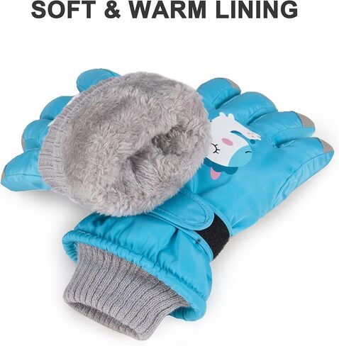 قفازات الثلج للأطفال البنات والأولاد قفازات شتوية مقاومة للماء قفازات تزلج دافئة للأطفال من 5 إلى 9 أطفال in Kuwait