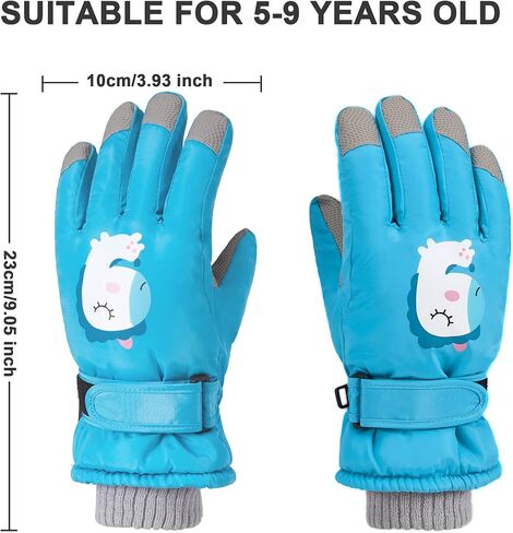 قفازات الثلج للأطفال البنات والأولاد قفازات شتوية مقاومة للماء قفازات تزلج دافئة للأطفال من 5 إلى 9 أطفال in Kuwait