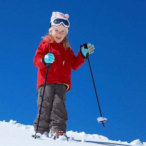 قفازات الثلج للأطفال البنات والأولاد قفازات شتوية مقاومة للماء قفازات تزلج دافئة للأطفال من 5 إلى 9 أطفال in Kuwait