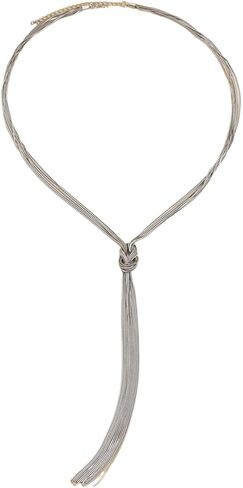 LUREME الذهب/الفضة ثعبان سلسلة Y شكل طويل شرابة قلادة للنساء قابل للتعديل سلسلة قلادة الجسم سلسلة مجوهرات (nl006348) in Kuwait