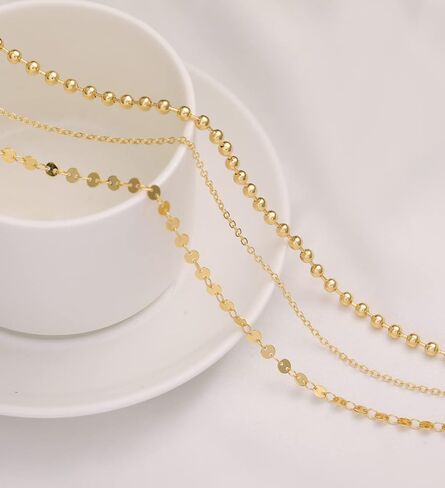TOBENY 18K مطلية بالذهب سلسلة الخصر الطبقات للنساء سلسلة البطن متعددة الطبقات للماء للخصر سلاسل الخصر قابل للتعديل 27.5 بوصة - 35.5 بوصة الصيف مجوهرات الجسم مجوهرات البطن للنساء in Saudi Arabia