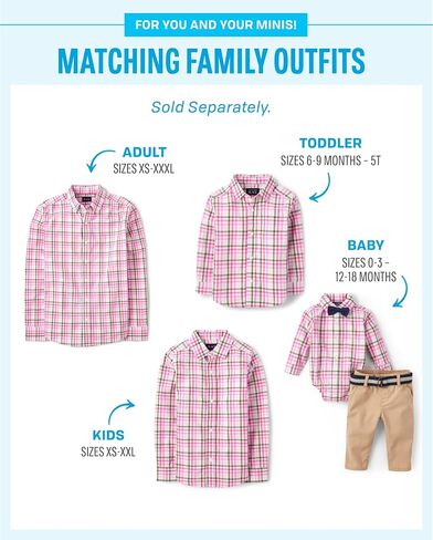 The Children's Place boys Dad And Me Poplin Button Up Long Sleeve Shirt in Saudi Arabia