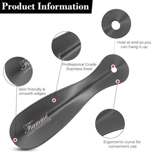 Leather Hero Metal Shoe Horn Stainless Steel ShoeHorn for Men & Women - 7.5" Portable for Travel- Professional Quality in Kuwait