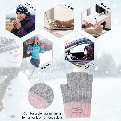Fingerless Gloves - Half Finger Mittens Winter Knitted Thermal Women Gloves For Cold Weather Typing Working Driving in Saudi Arabia