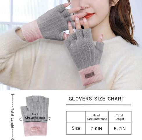 Fingerless Gloves - Half Finger Mittens Winter Knitted Thermal Women Gloves For Cold Weather Typing Working Driving in Saudi Arabia
