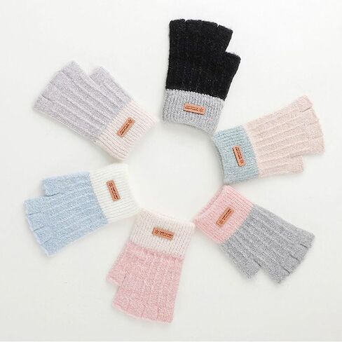 Fingerless Gloves - Half Finger Mittens Winter Knitted Thermal Women Gloves For Cold Weather Typing Working Driving in Saudi Arabia