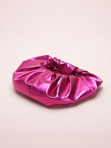Verdusa Women's Metallic Ruched Handbag Leather Clutch Purse Dumpling Pouch Bag in Saudi Arabia