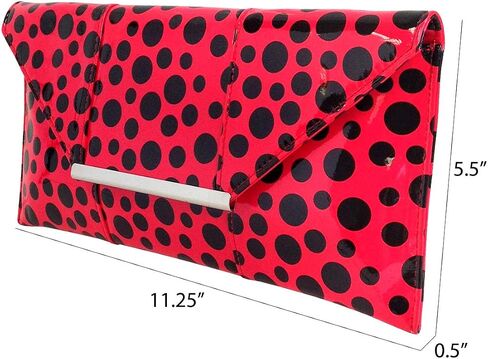 JNB Polka Dot Patent Envelope Clutch in Kuwait
