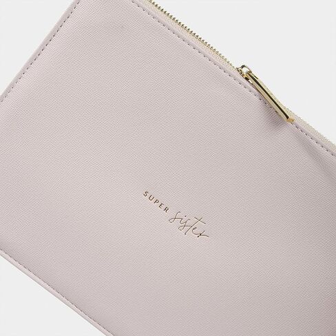 Katie Loxton Super Sister Womens Medium Sustainable Style Sentiment Perfect Pouch Dusty Lilac, Dusty Lilac, 6 x 9.5 Inches in Kuwait