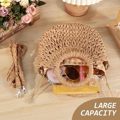 حقائب يد من القش للنساء منسوجة من القش على الشاطئ وحقائب يد للصيف in Kuwait