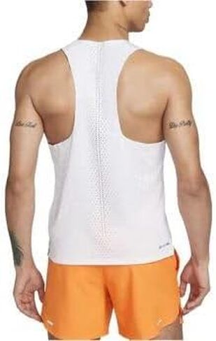 Nike Men's AeroSwift NN Running Singlet Tank Top L White/Orange in Saudi Arabia