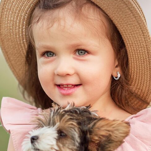 Milacolato هوب الأقراط للفتيات هيبوالرجينيك خفيفة الوزن 18K مطلية بالذهب ديزي هوب الأقراط لطيف صغير الغضروف الذهب القرط الفضة الاسترليني Huggie هوب الأقراط للطفل طفل 2PCS in Kuwait