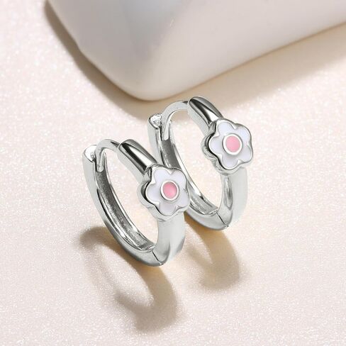 Milacolato هوب الأقراط للفتيات هيبوالرجينيك خفيفة الوزن 18K مطلية بالذهب ديزي هوب الأقراط لطيف صغير الغضروف الذهب القرط الفضة الاسترليني Huggie هوب الأقراط للطفل طفل 2PCS in Kuwait