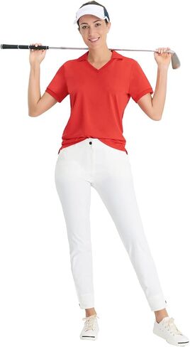 قمصان بولو Hiverlay للسيدات قمصان جولف بياقة على شكل حرف V وقمصان تنس سريعة الجفاف للحماية من الشمس وخفيفة الوزن in Kuwait