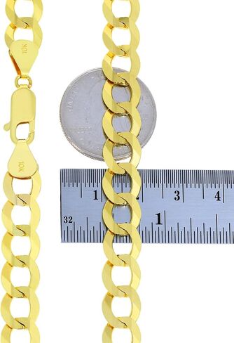 Nuragold 10k Yellow Gold 10mm Solid Cuban Curb Link Chain Bracelet, Mens Jewelry 7" 7.5" 8" 8.5" 9" in Saudi Arabia