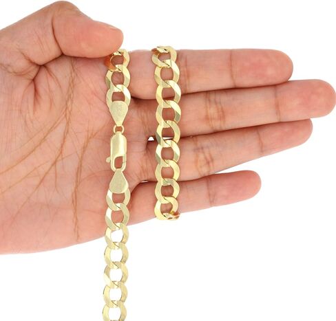 Nuragold 10k Yellow Gold 10mm Solid Cuban Curb Link Chain Bracelet, Mens Jewelry 7" 7.5" 8" 8.5" 9" in Saudi Arabia