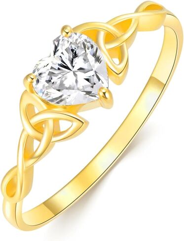SISGEM Solid 14K Gold Moissanite Celtic Knot Heart Ring for Women,Real Gold Promise Ring Wedding Bands Ring Engagement Ring Jewelry Gifts For Mon Wife Valentine's Day Anniversary Birthday,Size 7 in Saudi Arabia