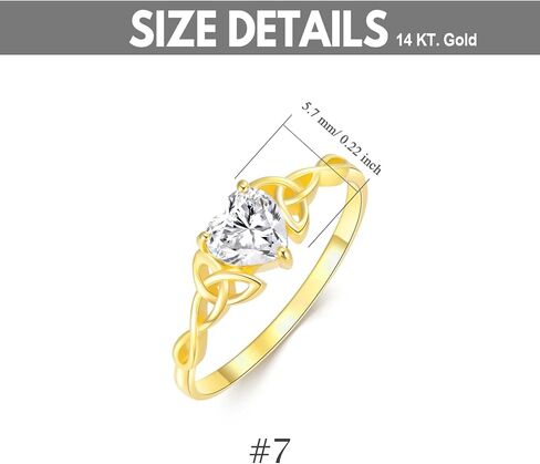 SISGEM Solid 14K Gold Moissanite Celtic Knot Heart Ring for Women,Real Gold Promise Ring Wedding Bands Ring Engagement Ring Jewelry Gifts For Mon Wife Valentine's Day Anniversary Birthday,Size 7 in Saudi Arabia