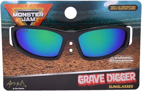 صن-ستاتشيز نظارات شمسية مرخصة للاطفال بتصميم جمجمة جرايف ديجر من مونستر جام بمقاس مناسب للاطفال للحماية من الاشعة فوق البنفسجية 400، متعددة الالوان، مقاس واحد (SG3859), مالتي, One Size in Kuwait