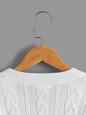 COZYEASE Girls' Drop Shoulder Cable Knit Sweater V Neck Long Sleeve Crop Pullovers Tops in Saudi Arabia