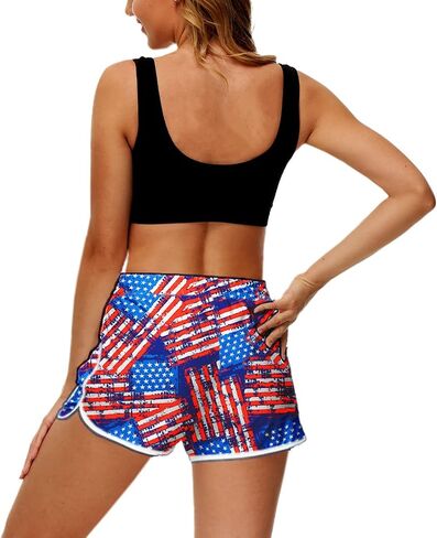 Deerose Women Summer Board Shorts Hawaiian Tropical Print Beach Swim Shorts with Pockets in Saudi Arabia