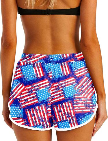 Deerose Women Summer Board Shorts Hawaiian Tropical Print Beach Swim Shorts with Pockets in Saudi Arabia