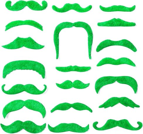 60Ct عيد القديس باتريك الأخضر الشارب ذاتي اللحية وهمية اللحية هدايا الحفلات in Kuwait