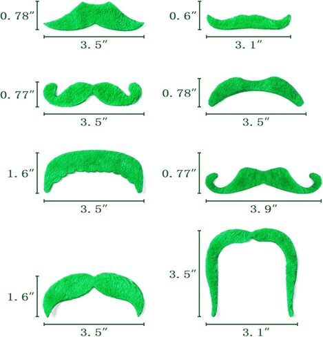 60Ct عيد القديس باتريك الأخضر الشارب ذاتي اللحية وهمية اللحية هدايا الحفلات in Kuwait