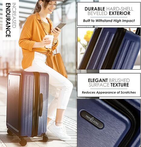Hard Shell Luggage Sets with Spinner Wheels 4 Piece, Expandable Large Suitcases with TSA Lock, Travel Large Suitcase Set, Black Luggage Set in Saudi Arabia
