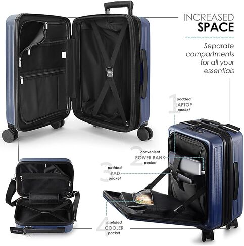 Hard Shell Luggage Sets with Spinner Wheels 4 Piece, Expandable Large Suitcases with TSA Lock, Travel Large Suitcase Set, Black Luggage Set in Saudi Arabia