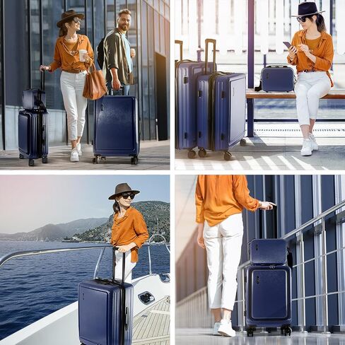 Hard Shell Luggage Sets with Spinner Wheels 4 Piece, Expandable Large Suitcases with TSA Lock, Travel Large Suitcase Set, Black Luggage Set in Saudi Arabia