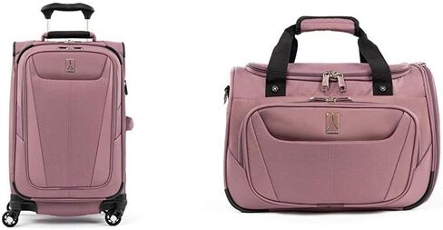 حقيبة سفر ترافيل برو ماكسلايت بخمسة جوانب قابلة للتوسيع بعجلات دوارة، وردي مغبر، مجموعة مكونة من قطعتين (حقيبة/21) in Kuwait