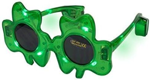 الماموث الكهربائي زوج واحد من نظارات شامروك LED لعيد القديس باتريك باللون الأخضر وإضاءة وامضة للحفلات in Kuwait