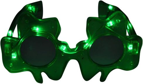 الماموث الكهربائي زوج واحد من نظارات شامروك LED لعيد القديس باتريك باللون الأخضر وإضاءة وامضة للحفلات in Kuwait