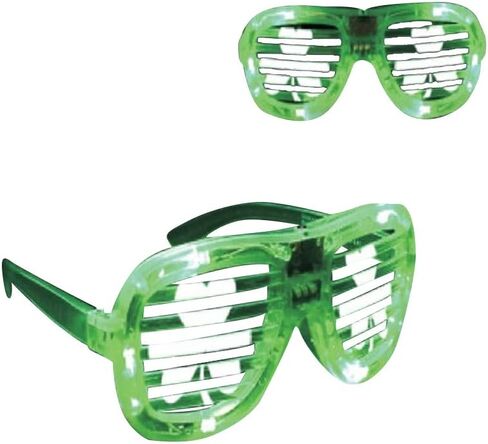 The Electric Mammoth 1 Pair LED St. Patrick's Day Shamrock Glasses Green Light Up Flashing Party Accessory in Saudi Arabia