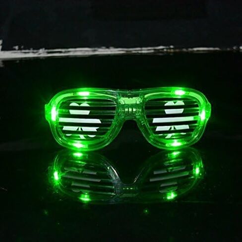 The Electric Mammoth 1 Pair LED St. Patrick's Day Shamrock Glasses Green Light Up Flashing Party Accessory in Saudi Arabia