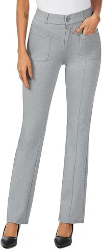 iChosy Women's High Waist Stretchy Bootcut Dress Work Slacks Pants with Pockets in Kuwait