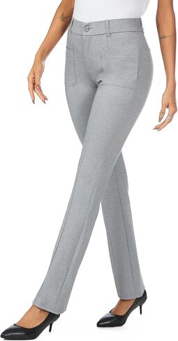 iChosy Women's High Waist Stretchy Bootcut Dress Work Slacks Pants with Pockets in Kuwait