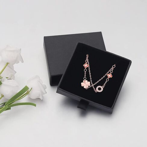 18K Gold Plated Bracelet for Women Copper Adjustable Layered Line Lucky Clover Charm Chain Bracelets for Girls Mother's Day Gift Jewelry in Saudi Arabia