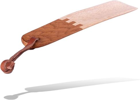VALENTINO GAREMI Shoe Horn – 9.5 Inches Long - Genuine Mix Strong Teakwood & Beechwood with Leather String – Classic Design & Handmade Crafted – Made in India in Kuwait